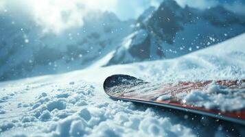 AI generated Beautiful background for snowboarding advertising photo