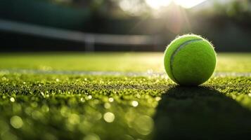 AI generated Beautiful background for tennis sport club advertising photo