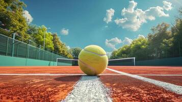 AI generated Beautiful background for tennis sport club advertising photo
