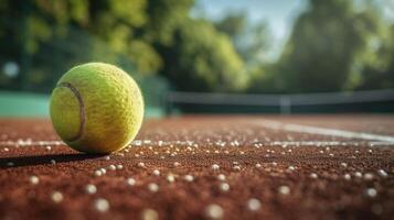 AI generated Beautiful background for tennis sport club advertising photo