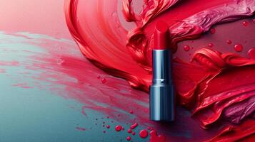 AI generated Beautiful fashion background for lipstick advertising photo