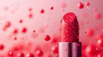 AI generated Beautiful fashion background for lipstick advertising photo