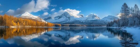AI generated Beautiful photo of a mountain lake backgroud for background