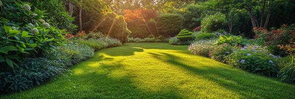 ai generado hermosa foto de un verano jardín para antecedentes