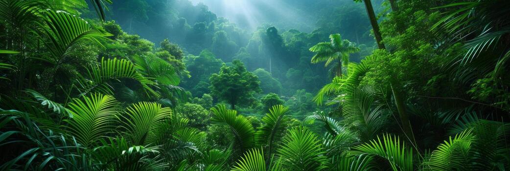 AI generated Beautiful photo of a tropical forest for a background