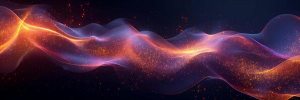 AI generated Dark abstract background with glowing wave photo