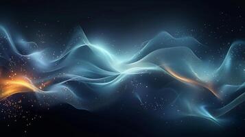 AI generated Dark abstract background with glowing wave photo