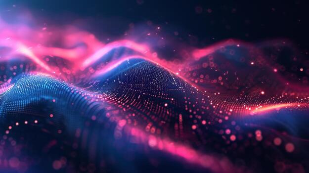 AI generated Dark and neon elements blend seamlessly photo