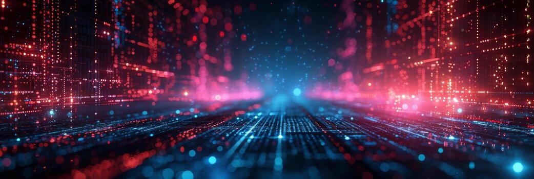 AI generated Dark and neon elements blend seamlessly photo