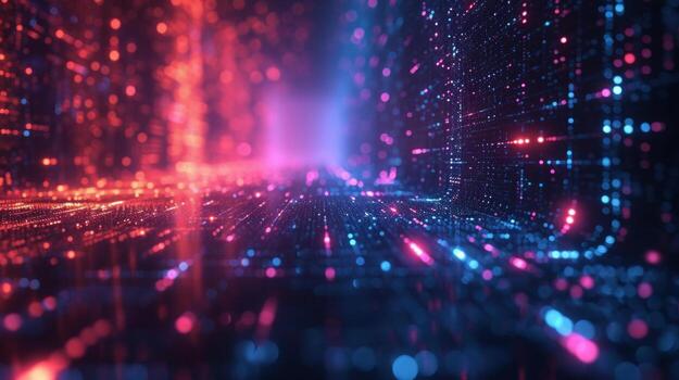 AI generated Dark and neon elements blend seamlessly photo