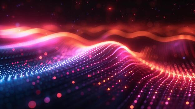 AI generated Dark and neon elements blend seamlessly photo