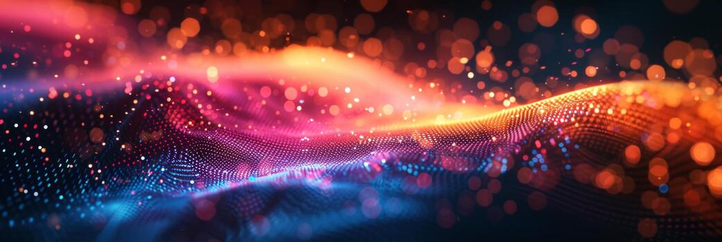 AI generated Dark and neon elements blend seamlessly photo