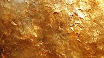 AI generated Gold foil leaf texture, glass effect background photo