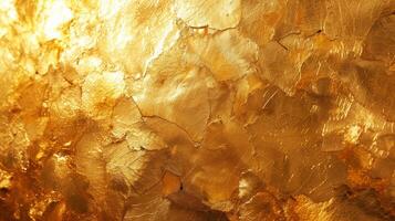AI generated Gold foil leaf texture, glass effect background photo