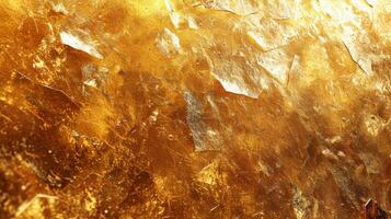 AI generated Gold foil leaf texture, glass effect background photo