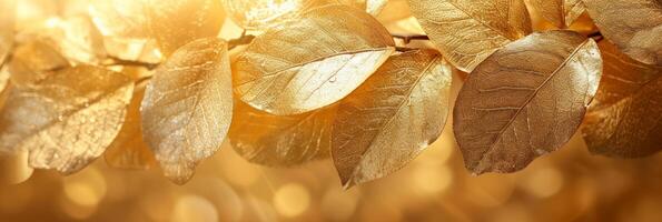 AI generated Gold foil leaf texture, glass effect background photo