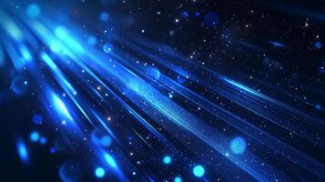 AI generated This design features abstract glowing circle lines set against a dark blue background photo