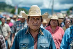 AI generated Agricultural workers in the city recently gathered in protest against tax increases photo