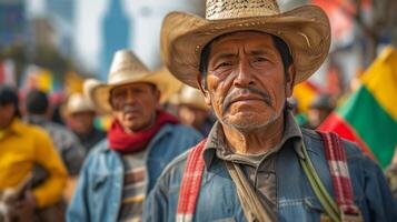 AI generated Agricultural workers in the city recently gathered in protest against tax increases photo