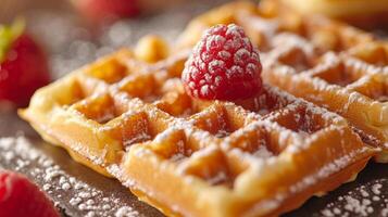 AI generated Beautiful background for Belgian waffles advertising photo