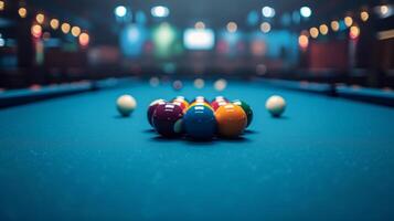 AI generated Beautiful background for Billiards advertising photo