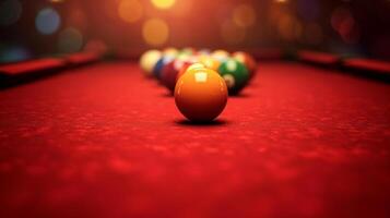 AI generated Beautiful background for Billiards advertising photo