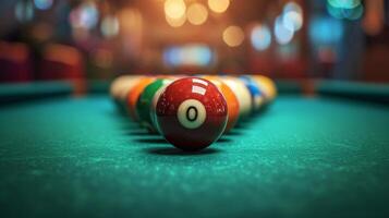 AI generated Beautiful background for Billiards advertising photo