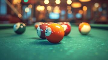 AI generated Beautiful background for Billiards advertising photo