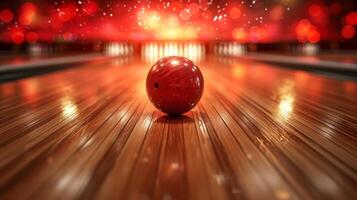 AI generated Beautiful background for Bowling advertising photo