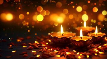 AI generated Beautiful background for Diwali party advertising photo