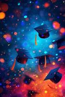 AI generated Beautiful background for graduation party advertising photo