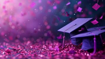 AI generated Beautiful background for graduation party advertising photo