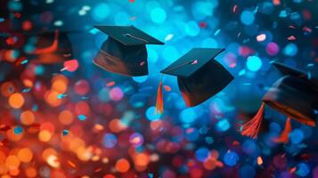 AI generated Beautiful background for graduation party advertising photo