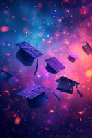 AI generated Beautiful background for graduation party advertising photo