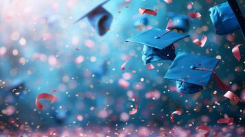 AI generated Beautiful background for graduation party advertising photo