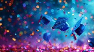 AI generated Beautiful background for graduation party advertising photo