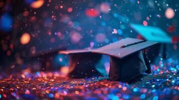 AI generated Beautiful background for graduation party advertising photo