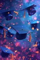 AI generated Beautiful background for graduation party advertising photo