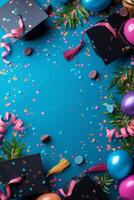 AI generated Beautiful background for graduation party advertising photo