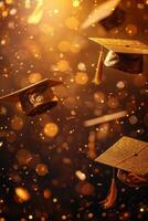 AI generated Beautiful background for graduation party advertising photo