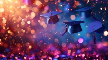 AI generated Beautiful background for graduation party advertising photo