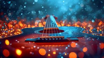 AI generated Beautiful background for guitar concert advertising photo