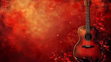 AI generated Beautiful background for guitar concert advertising photo