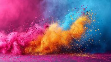 AI generated Beautiful background for Holi party advertising photo