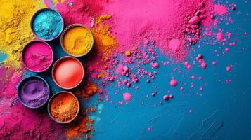 AI generated Beautiful background for Holi party advertising photo