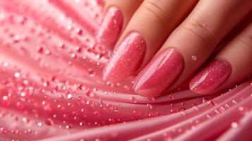 AI generated Beautiful background for Manicure salon extensions advertising photo