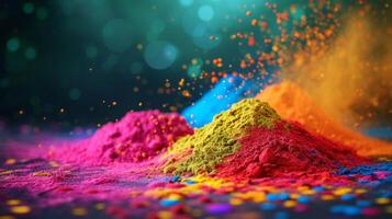 AI generated Beautiful background for Holi party advertising photo