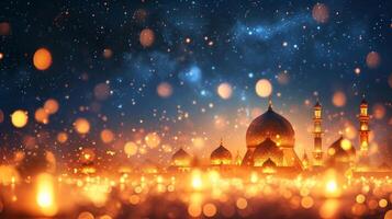 AI generated Beautiful background for Ramadan party advertising photo