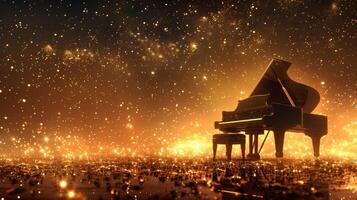 AI generated Beautiful background for piano concert extensions advertising photo