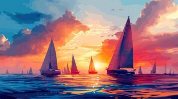 AI generated Beautiful background for Regatta advertising photo